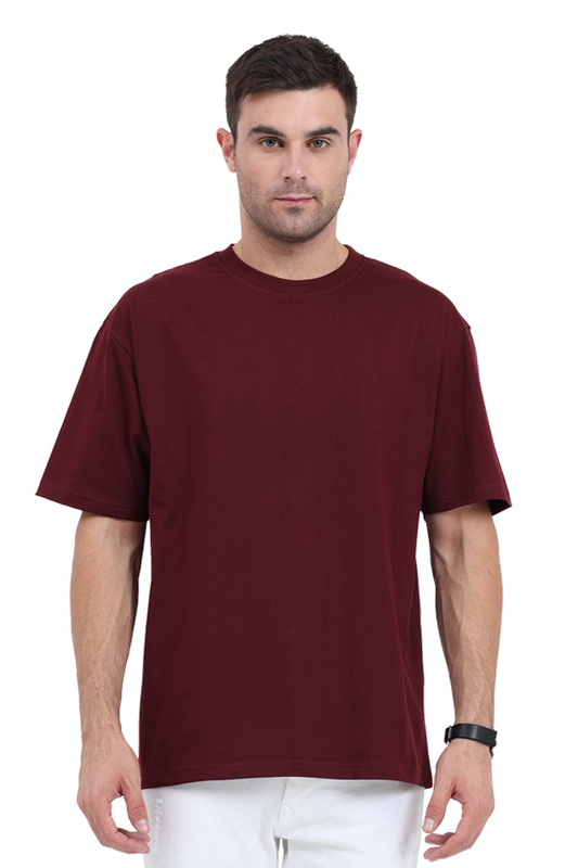 Men's Solid Oversized t-shirts - Maroon Color