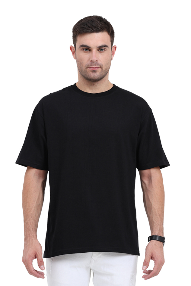 Men's Solid Oversized t-shirts - Black Color