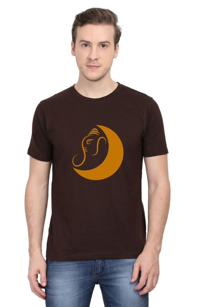 Classic Regular Half Sleeve T-Shirts - beliefs - Ganesha Moon