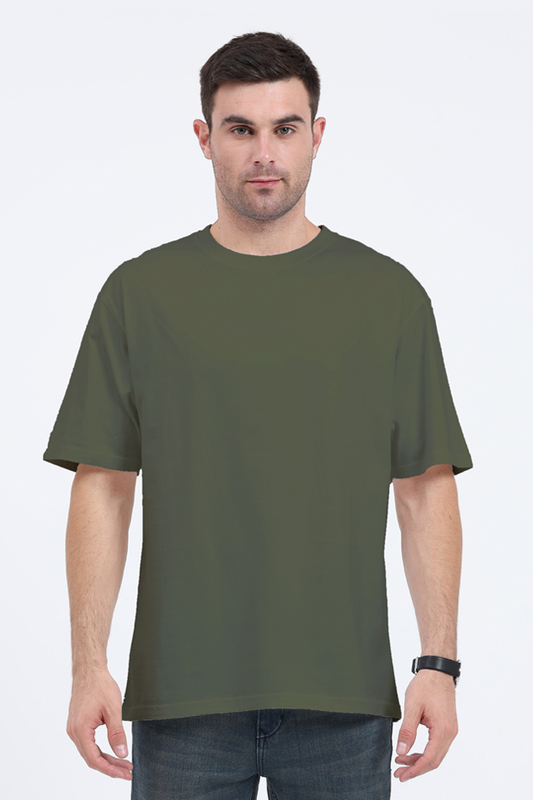 Men's Solid Oversized t-shirts - Olive Green