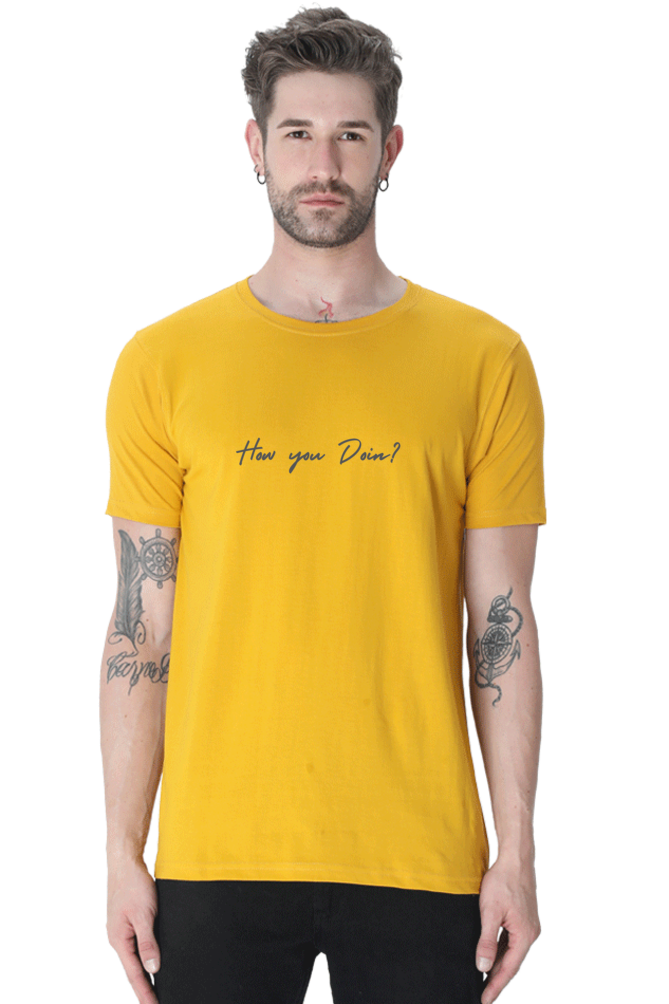 Men's Classic Regular Half Seleeve T-Shirts - Friends - How you doin?