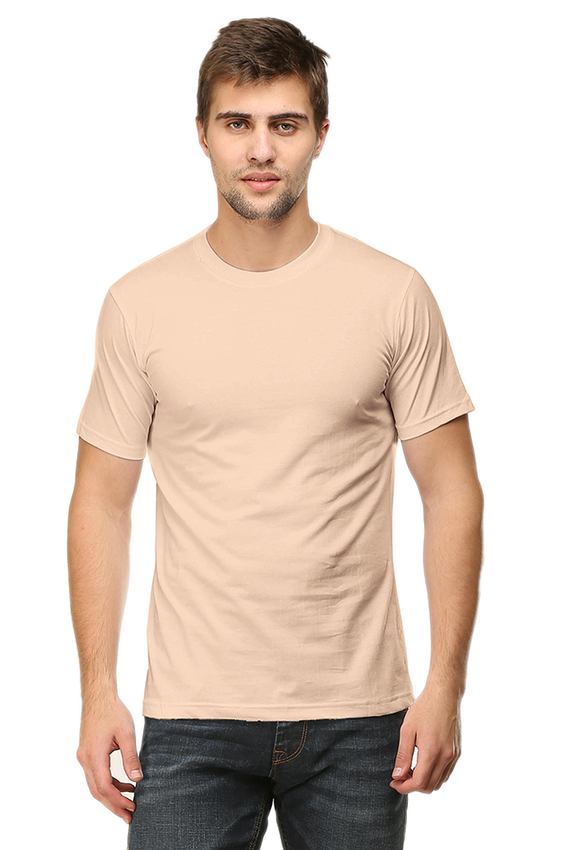 Classic Regular Half Sleeve T-Shirts - Peach - Solid Tees