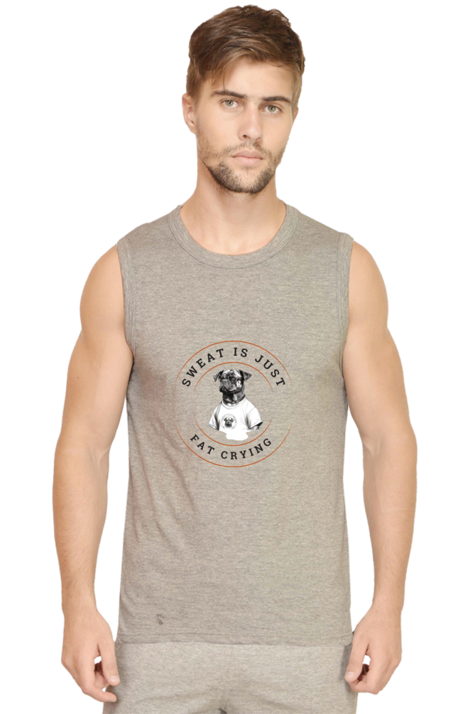 Men's Classic Sleeveless t-shirts - Sweat is just fat crying