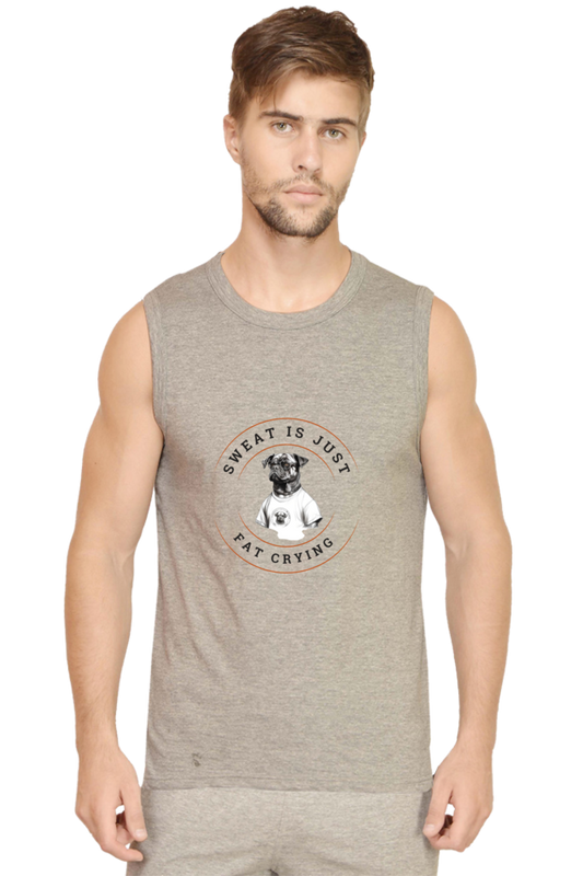 Men's Classic Sleeveless t-shirts - Sweat is just fat crying