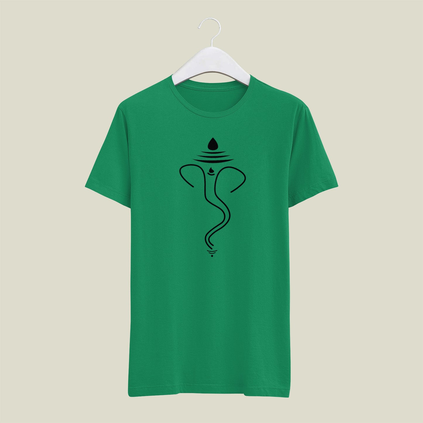 Classic Regular Half Sleeve T-Shirts - beliefs - Ganesha Outline