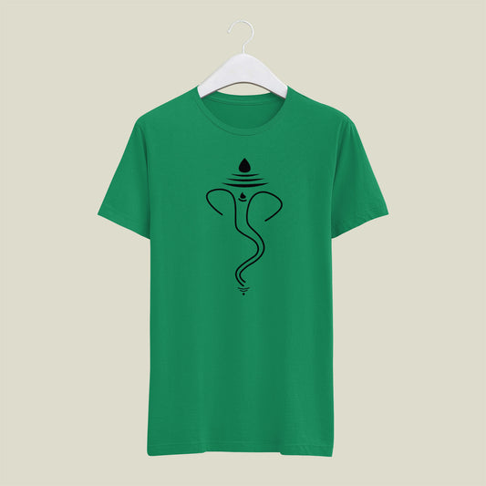 Classic Regular Half Sleeve T-Shirts - beliefs - Ganesha Outline