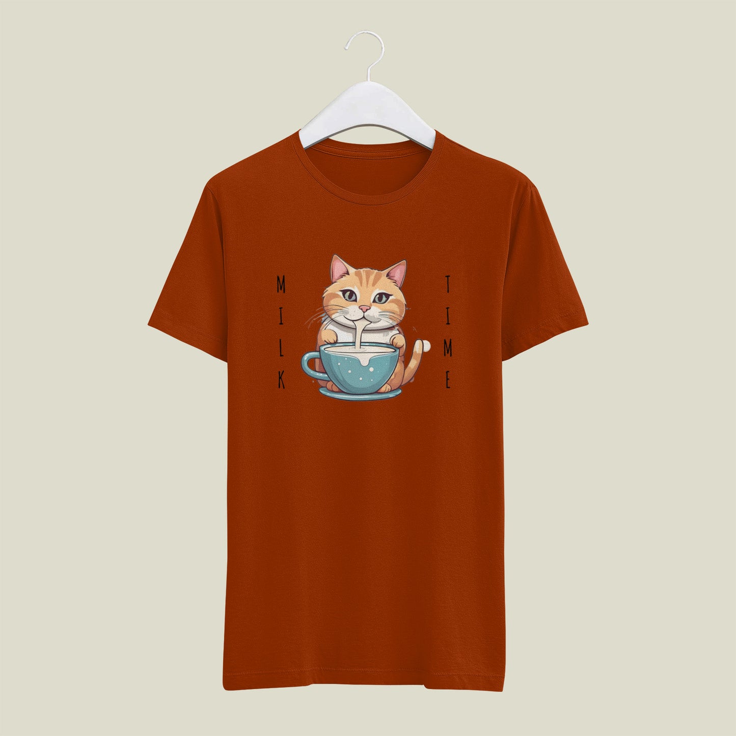 Classic Regular Half Sleeve T-Shirts - Pets - Cat Milk Time