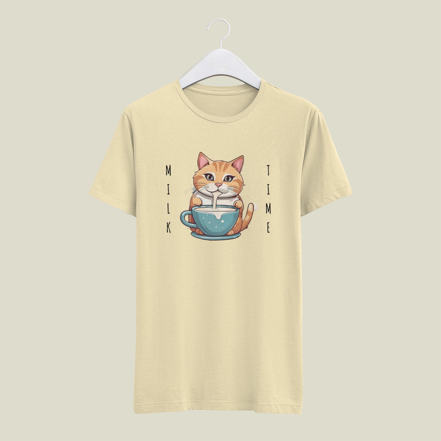 Classic Regular Half Sleeve T-Shirts - Pets - Cat Milk Time