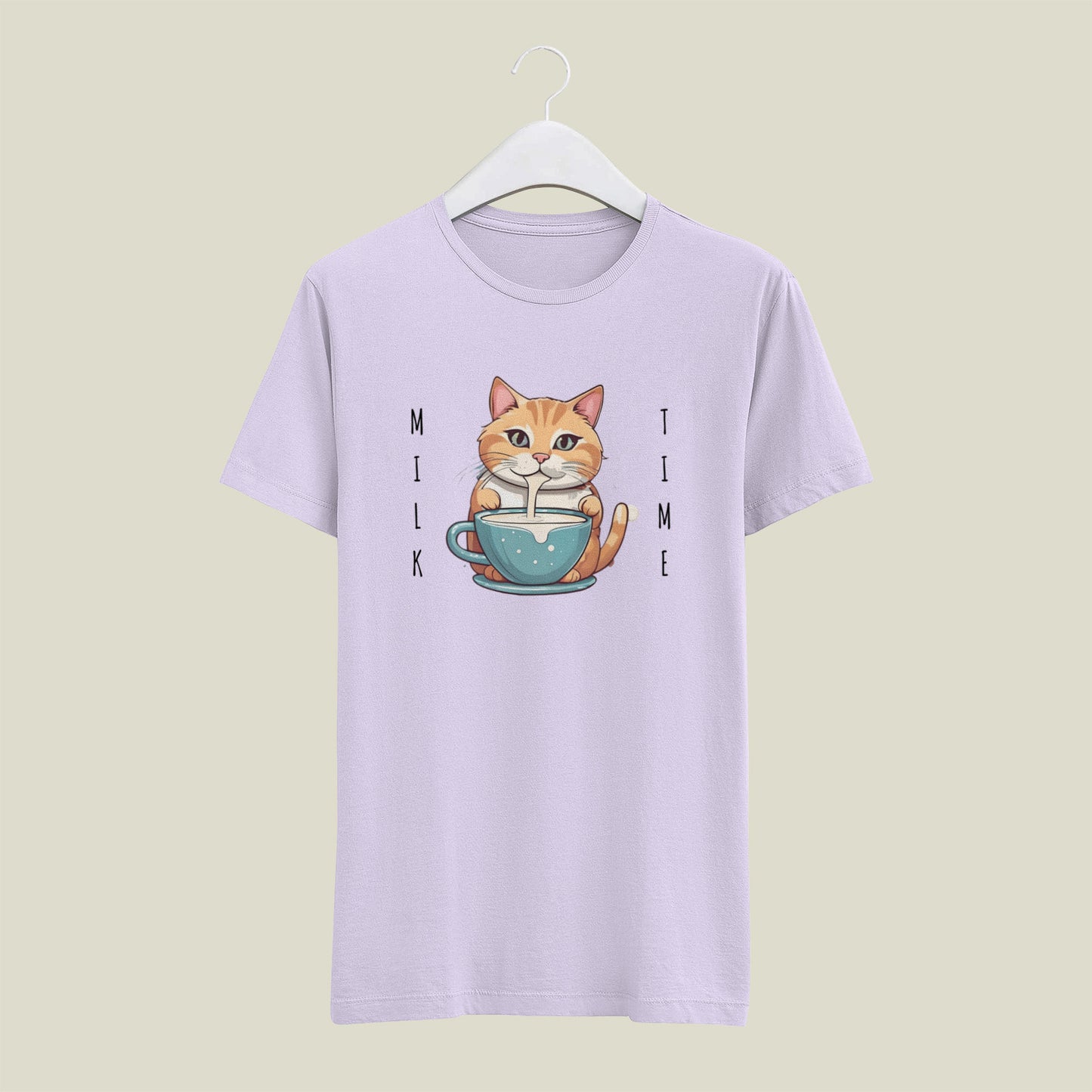 Classic Regular Half Sleeve T-Shirts - Pets - Cat Milk Time